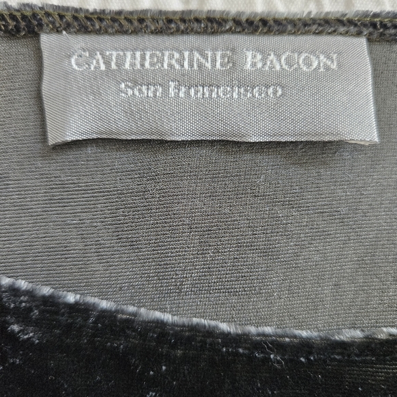 Catherine Bacon crushed velvet Boho blouse green teal whimsigoth Lagenlook M / L - Picture 2 of 8